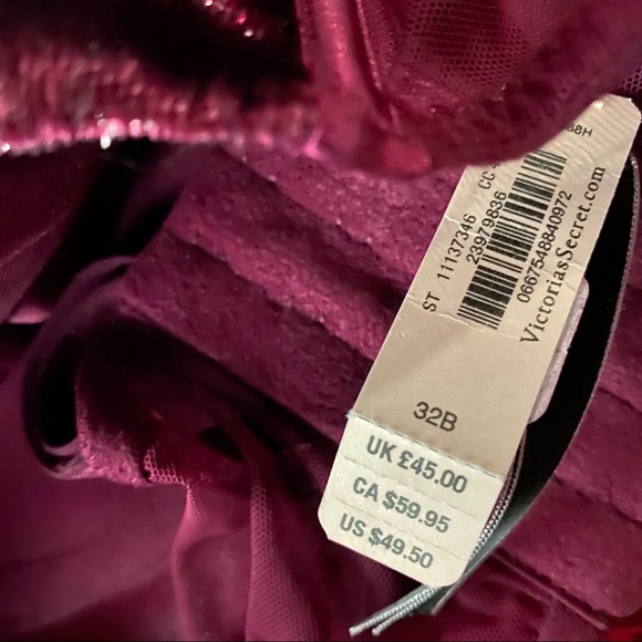 Victoria’s Secret Very Sexy Crimson Bra 32B - Picture 5 of 5